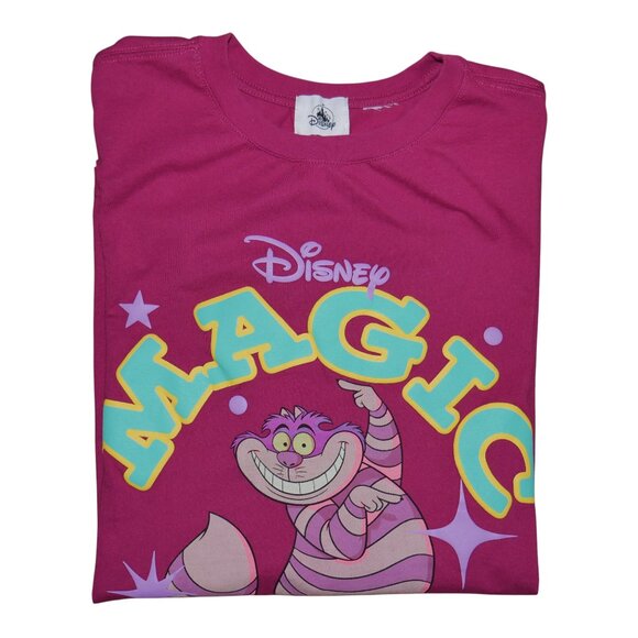 Disney Adult Size XL T-Shirt Pink Cheshire Cat Alice In Wonderland Magic Club - Picture 4 of 6